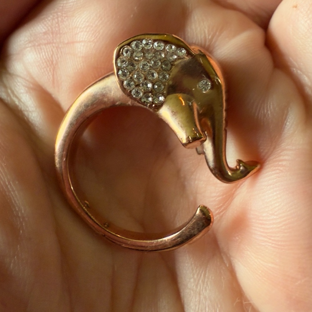 Kate spade rose gold elephant ring